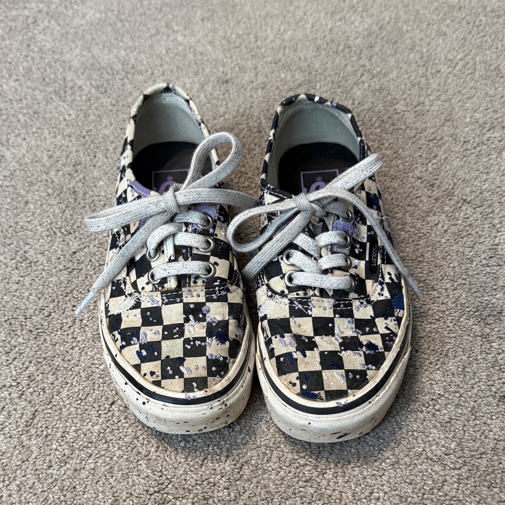 Vans Authentic 44 Dx Anaheim Factory Splatter Embroidery Sneakers Size 3.5